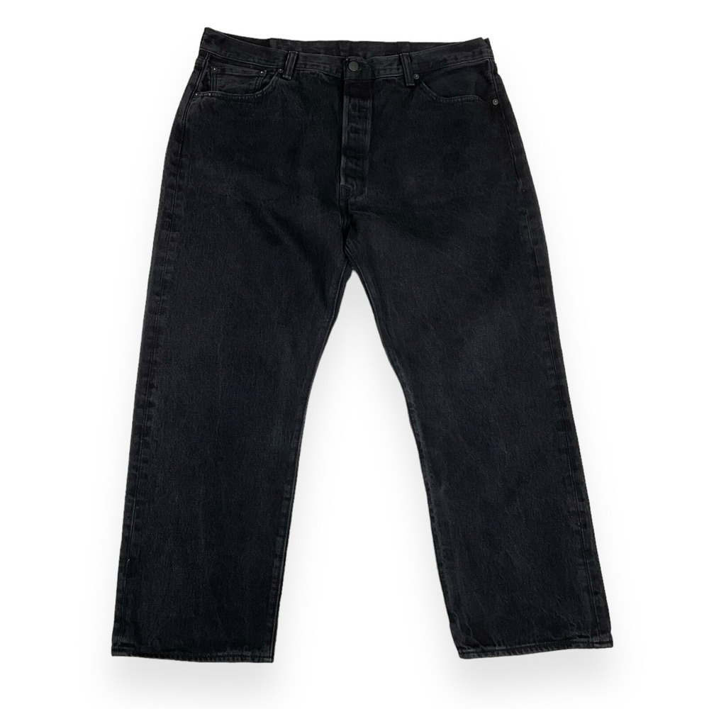 Levis Jeans Mens 42x30 (ACT 38x27) Black 501 Button Fly Denim Cotton EUC